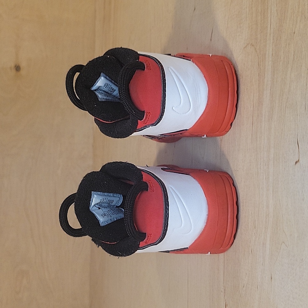 Nike Air More Uptempo University Red Black Kids Toddler Slip On Shoes CD9404-600 - Picture 6 of 9